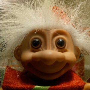 MERRY LITTLE CHRISTMAS PRESENT SANTA TROLL - 5" Russ